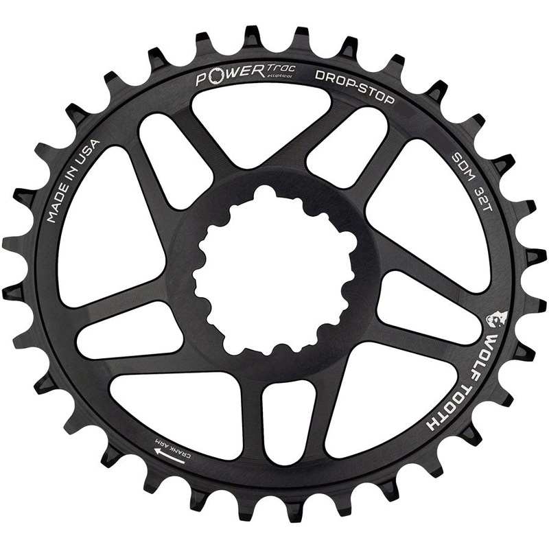 Wolf Tooth Elliptical Direct Mount Chainring – 32t SRAM Direct Mount Drop-Stop For SRAM 3-Bolt Cranksets 6mm Offset BLK