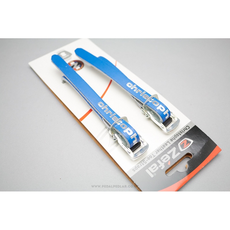 Christophe Leather Toe Straps In Blue